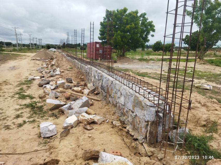 Stone masonry drainage wall